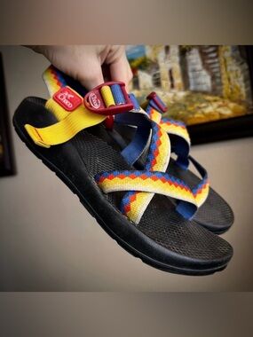 Chaco Sunset Z Cloud 2 Sandals Black Yellow Red Orange 8